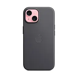 Чехол для Apple iPhone 15, FineWoven Case with MagSafe, черный, защитная накладка из материала FineWoven, противоударный, для iPhone, защита всего корпуса, поддержка беспроводной зарядки и MagSafe, (ARM71960) - мініатюра 4