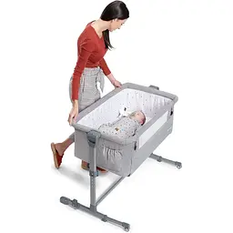 Приставне ліжечко-люлька Kinderkraft Neste Up Grey Light Melange світло-сіре (00000027309) - мініатюра 7