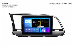 Штатна автомагнітола EasyGo M9-6-128-HEA QLED Hyundai Elantra (AD) 2016-2018, Avante 2015-2018