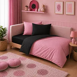Дитяча постільна білизна MIRSON JUNIOR фланель Black/Pink 150х220см (2200012801703) - мініатюра 3