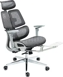 Офісне ергономічне крісло GT Racer B-2450 White/Gray - мініатюра 10