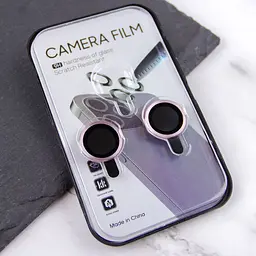 Захисне скло Metal Classic на камеру (у упак.) для Apple iPhone 15 (6.1) / 15 Plus (6.7) Рожевий / Pink - мініатюра 3