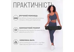Килимок для йоги та фітнесу EasyFit TPE+TC 6 мм двошаровий чорний-червоний (EF-1924-BR) - мініатюра 2