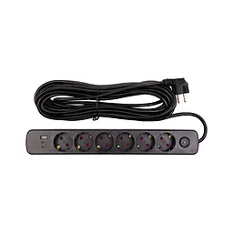 Мережевий фільтр живлення PowerPlant 10м, 6 розеток,USB, Type-C (YS-N6086/10c) (EX610693) - мініатюра 2