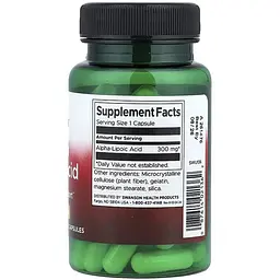 Альфа-ліпоєва кислота Swanson Alpha Lipoic Acid 300 мг 60 капсул - мініатюра 2