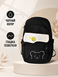 Підлітковий шкільний рюкзак 43×30×18 см для навчання та міста, 2 відділення, 2 передні кишені й антивор, чорний (49676343) - мініатюра 6