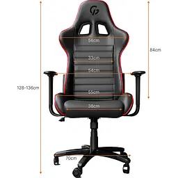 Геймерське крісло GamePro Rush GC575 Black/Red (GC-575-Black-Red) [163691] - мініатюра 11