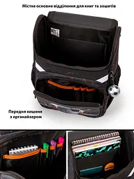 Ортопедичний шкільний рюкзак (ранець) School Standard 6 в 1 для хлопчика 570 гр 14,5 літрів Чорний з помаранчевим - мініатюра 6