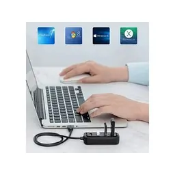 Концентратор Vention USB 2.0 to 4xUSB 2.0 0.15m black (VAS-J43-B015) - мініатюра 2