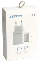 Мережевий зарядний пристрій Beston, White, 1xUSB-C, 12V/1.5A (AAC1847) - мініатюра 6