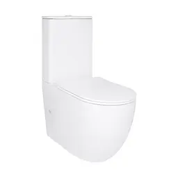 Унітаз підлоговий Qtap Robin New Ultra Quiet безобідковий з сидінням Soft-close White QT13226083AW, Білий