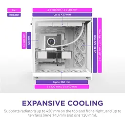 Корпус для ПК NZXT H9 Flow Dual-Chamber All White (CM-H92FW-01) - мініатюра 4