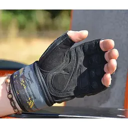 Рукавички для фітнесу Mad Max Signature MFG 880 Black/Grey/Yellow S - мініатюра 3