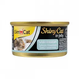 Вологий корм для кішок GimCat Shiny Cat 70 г (тунець та креветки) (SZG-413099 /413297) - мініатюра 2