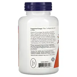 Вітаміни та мінерали NOW Vitamin E-400 with Mixed Tocopherols, 250 капсул - мініатюра 3