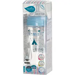 Дитяча пляшечка Nuvita 6051 Mimic Collection антиколікова 4+ 330 мл синя NV6051AZZURO - мініатюра 3