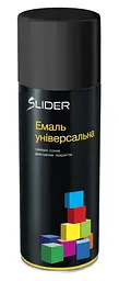 Фарба аерозольна емаль SLIDER RAL 9005 Глибокий чорний мат 400мл