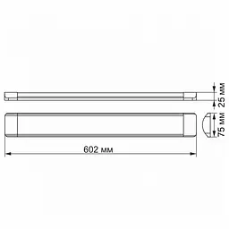 LED світильник лінійний VIDEX 18W 0,6М 5000K - мініатюра 3