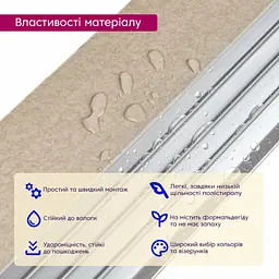 Рейка декоративна Sticker Wall PS 2900х157х11мм Бежева зі сріблом SW-00002150- - мініатюра 4