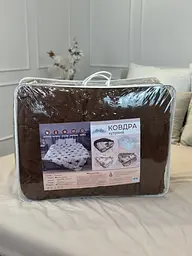 Ковдра полуторна відкрита двостороння з вовни Arda Pure Wool 21445 150х210 см шоколадне - мініатюра 10