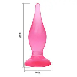 Анальна пробка Baile Butt Plug 13.8 см (рожевий) - мініатюра 2