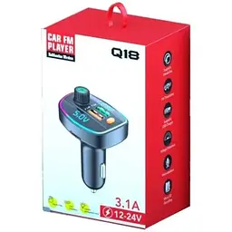 FM модулятор Voltronic Q18 з еквалайзером, 3.1A, USB, TF (FM-Q18EQ)
