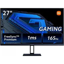 Монітор 27" Xiaomi Gaming Monitor G27i WLED, IPS, 1920x1080 (16:9), 165 Гц, 1 мс, 250 кд/м², 1000:1, 178°/178°, HDMI/DP чорний