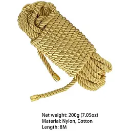 Мотузка для шибарі Lockink Sevanda Shibari Pratice Rope Golden, 8 метрів - мініатюра 3
