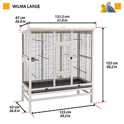 Клітка для канарок та маленьких птахів Ferplast Wilma Large Wooden Aviary 131,5x67x153 см 56160814 - мініатюра 2