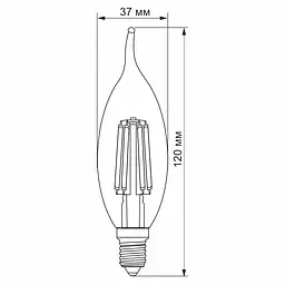 Світлодіодна лампа Videx Filament 6 W E14 4100 K (VL-C37Ft-06144) - мініатюра 3
