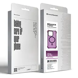 Чехол-накладка для Apple iPhone 14 Pro, Bounce, фиолетовый, матовый, противоударный защитный чехол из TPU с магнитом для беспроводной зарядки, защита всего корпуса, бортик вокруг дисплея, амортизирующие вставки, ArmorStandart (ARM75242) - мініатюра 3