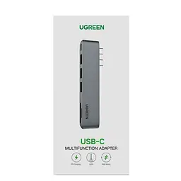 USB-Хаб Ugreen CM251 Dual USB-C To HDMI+3*USB 3.0 A+Type C Female Converter - мініатюра 2