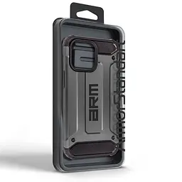 Чехол для Apple iPhone 15 Pro Max, Panzer, серый, противоударный, бронированный, милитари, панель-накладка, защита всего корпуса, защита дисплея и камеры, термополиуретан (TPU) + поликарбонат (PC), ArmorStandart (ARM75646) - мініатюра 7
