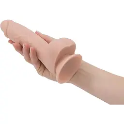 Фалоімітатор Addiction - Mark 7.5 Dildo With Balls, Beige - мініатюра 5