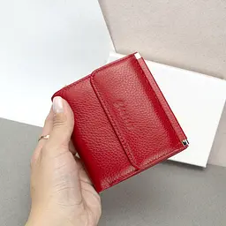 Жіночий шкіряний гаманець Classic 8848A-1 маленький червоний - мініатюра 7