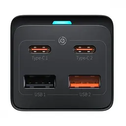 Мережевий зарядний пристрій Baseus GaN3 Pro Desktop Powerstrip AC+2U+2C 65W PSZM000001 Black - мініатюра 2