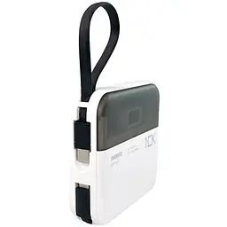 Павербанк Remax RPP-602 / 10000 мАч / до 22.5 Вт / USB-A, USB-C, Lightning / PD+QC / С кабелем / Білий - мініатюра 2