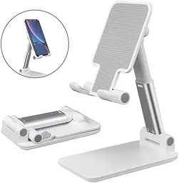 Тримач для телефона 16х6.5х11см Folding desktop phone stand Білий, підставка для телефона на стіл - мініатюра 3