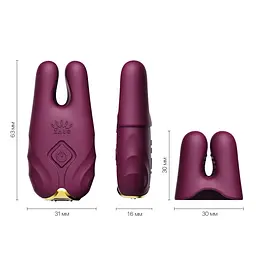 Смарт-вібратор для грудей Zalo - Nave Velvet Purple, пульт ДК, робота через додаток - мініатюра 3