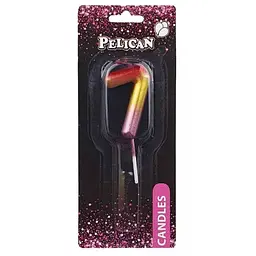 Свічка в торт Цифра-7 райдужна 4,5см Pelican 864567