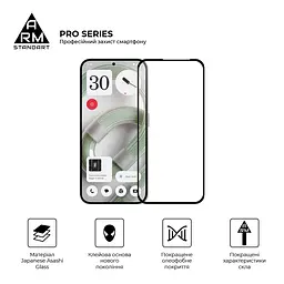 Захисне скло на Nothing Phone (2a) Plus з олеофобним покриттям, Pro, повне проклеювання, антистатичний і пиловідштовхуючий шар, 9H, самоклеючеся, 2.5D, на весь екран, антистатичний клей, ArmorStandart (ARM80430) - мініатюра 2