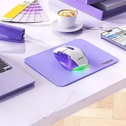 Комп'ютерна миша BTM001 RGB підсвічування 2400 DPI 7 кнопок USB 2.4G бездротова ігрова White-purple - мініатюра 10