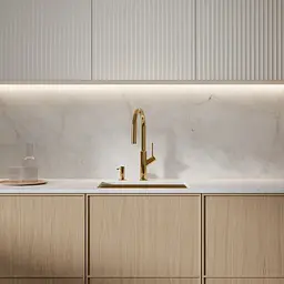 Змішувач для кухні з витяжним виливом Omnires Bend gold (BE6455GL) золотий - глянцевий - мініатюра 3