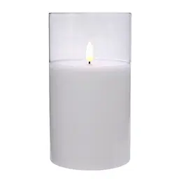 Свічка Lumineo LED вощена скляна тепло-біла 12,5 см