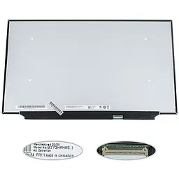 Матриця 17.3 B173HAN05.1 1920х1080, 40pineDP, IPS, 300HZ, LED, SLIM без планок та вушок, матова, роз'єм праворуч знизу для ноутбука