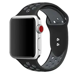 Спортивний ремінець з перфорацією Primo для Apple Watch 38 мм, 40 мм, 41 мм розмір S Black Grey - мініатюра 2