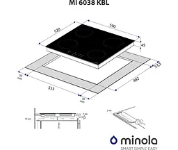 Варильна поверхня Minola MI 6038 KBL індукція - мініатюра 9