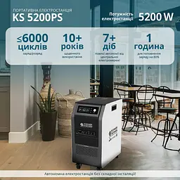 Портативна зарядна станція Konner&Sohnen KS 5200PS LiFePO4, 5120 Вт/ч 5200 Вт (KS5200PS-NEW) - мініатюра 8