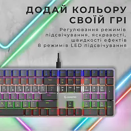Клавіатура GamePro Red Swich Low Profile USB Dark Gray дротова (MK145R) - мініатюра 4
