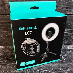Монопод-трипод L07 з кільцевою LED лампою - мініатюра 2